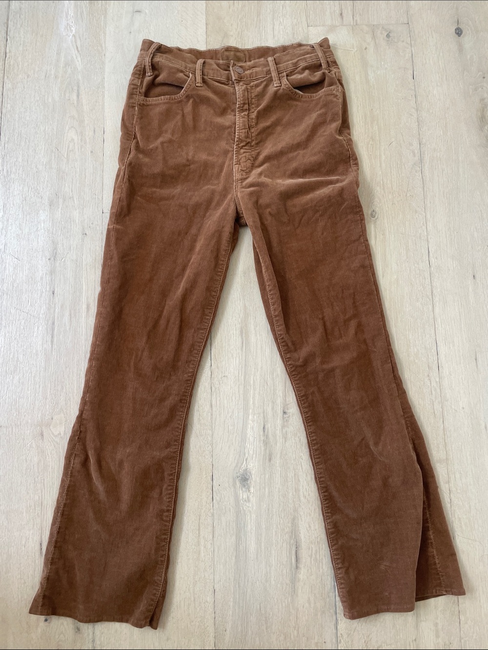 MOTHER Hustler Fray Ankle Corduroy Pants Size 27 **hemmed**